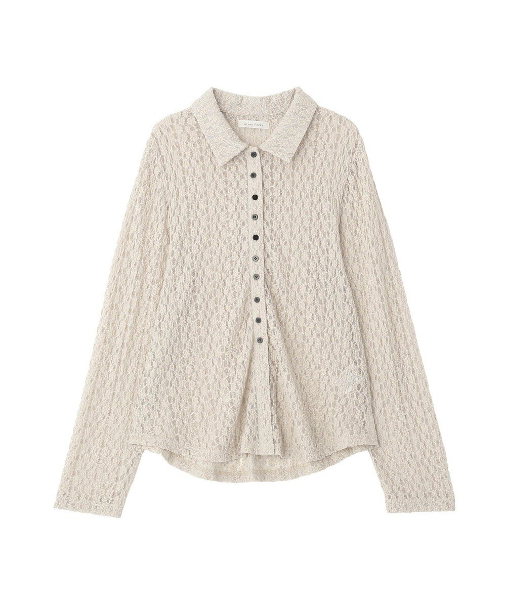 Green Parks 衿付きレースカットプルオーバー 