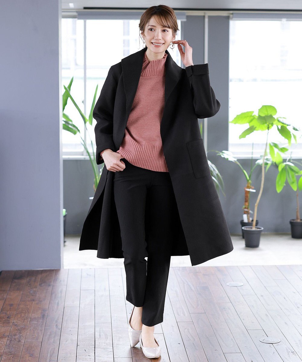 Tiaclasse L 【洗える】モックネックポインテルニットトップス 