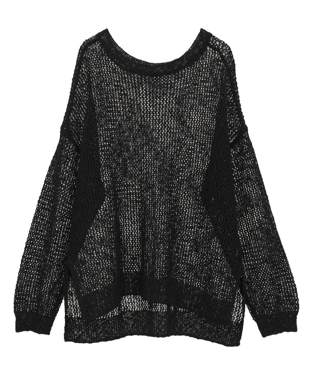 YECCA VECCA スラブメッシュルーズニット 