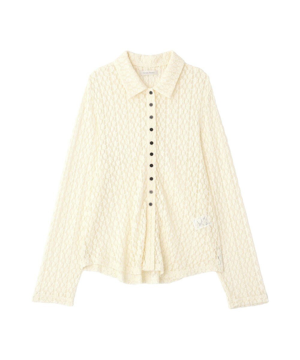 Green Parks 衿付きレースカットプルオーバー 