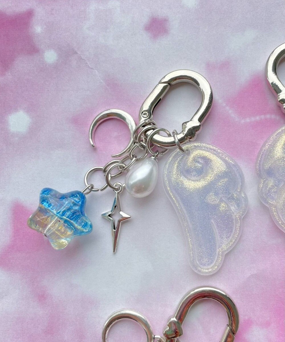 WEGO ミックスカラースターエンジェルキーホルダー 