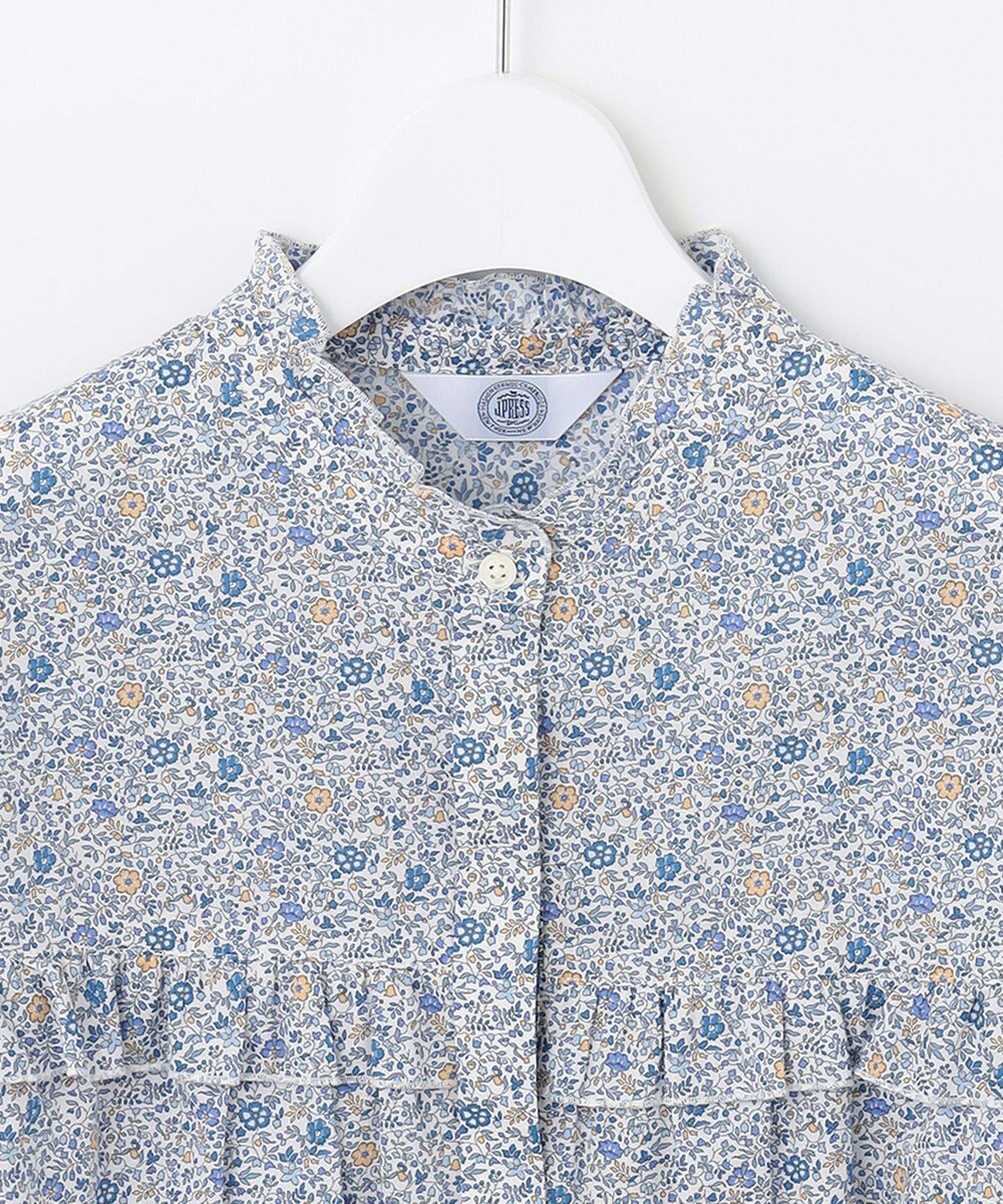 J.PRESS LADIES 【洗える】 LIBERTY Honeydew/Kate&Mil フリルネック ブラウス 