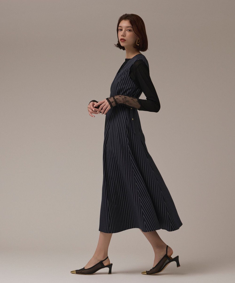 GRACE CONTINENTAL ストライプジャージワンピース 