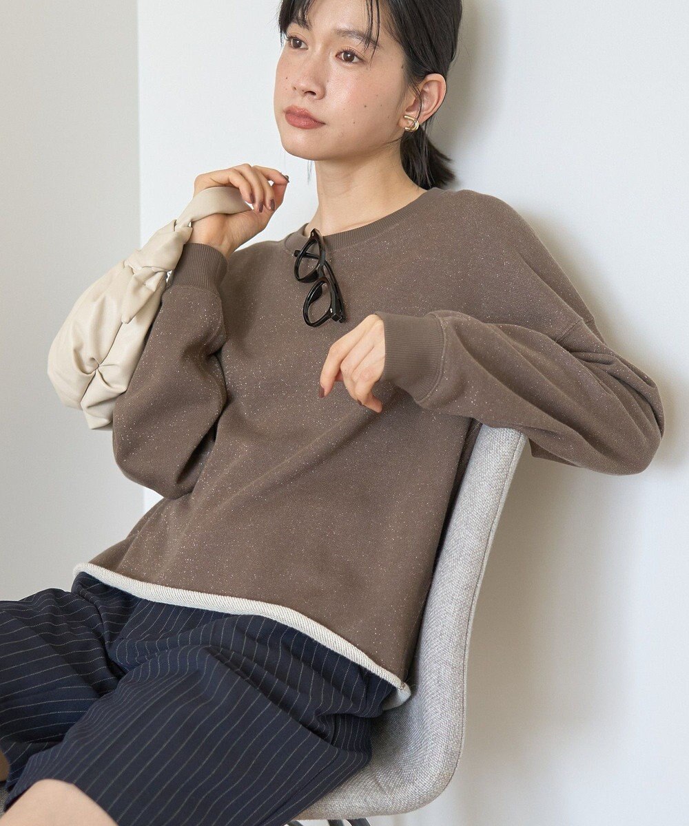 AMERICAN HOLIC ラメ裏毛スウェットプルオーバー 