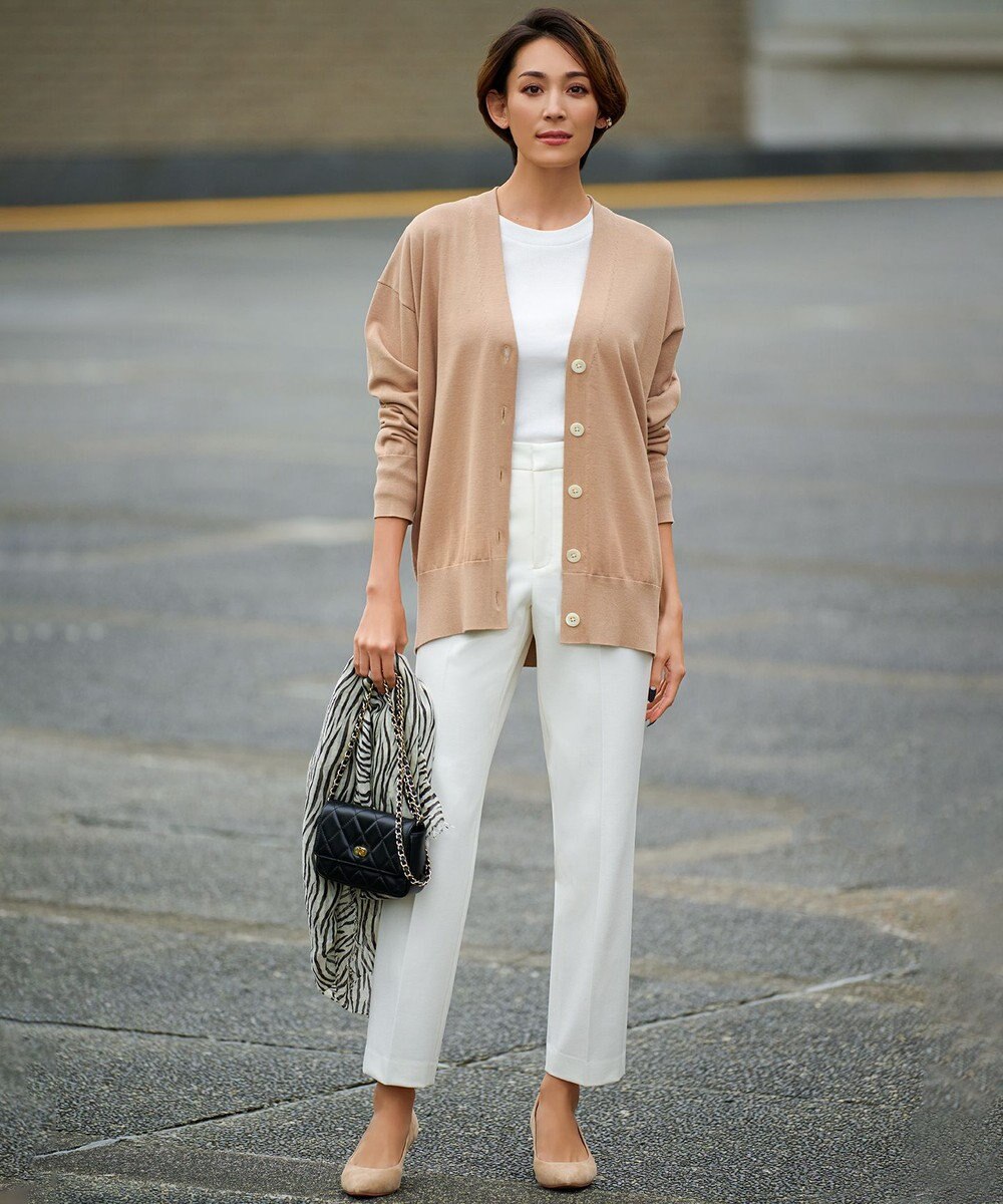 23区 シルクコットン ベーシック カーディガン 