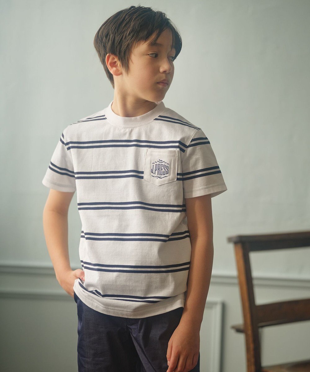 140-170cm】ハウス刺繍ボーダー Ｔシャツ / J.PRESS KIDS