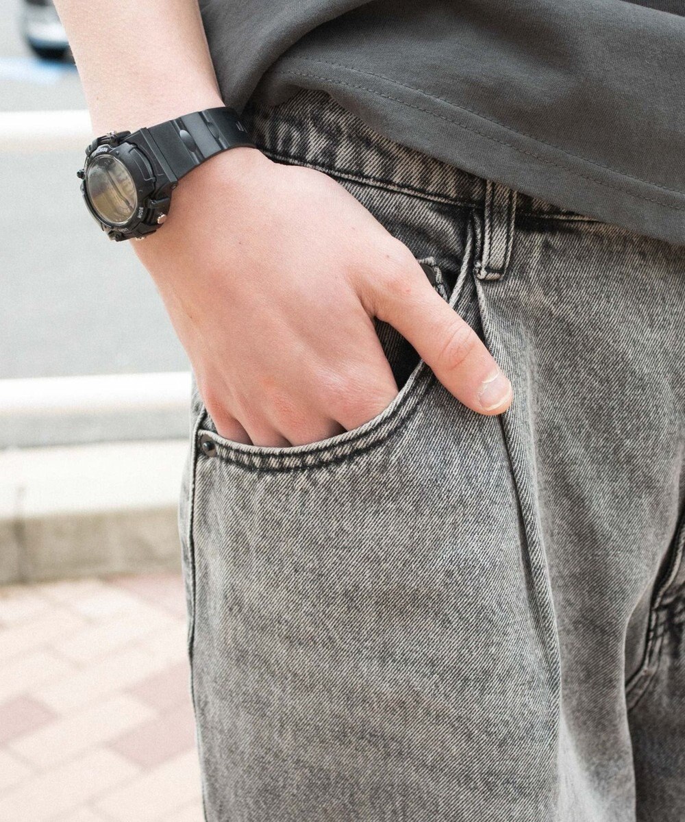 WEGO 【ユニセックス着用ITEM/SMLサイズ展開】ルーズテーパードデニムパンツ 