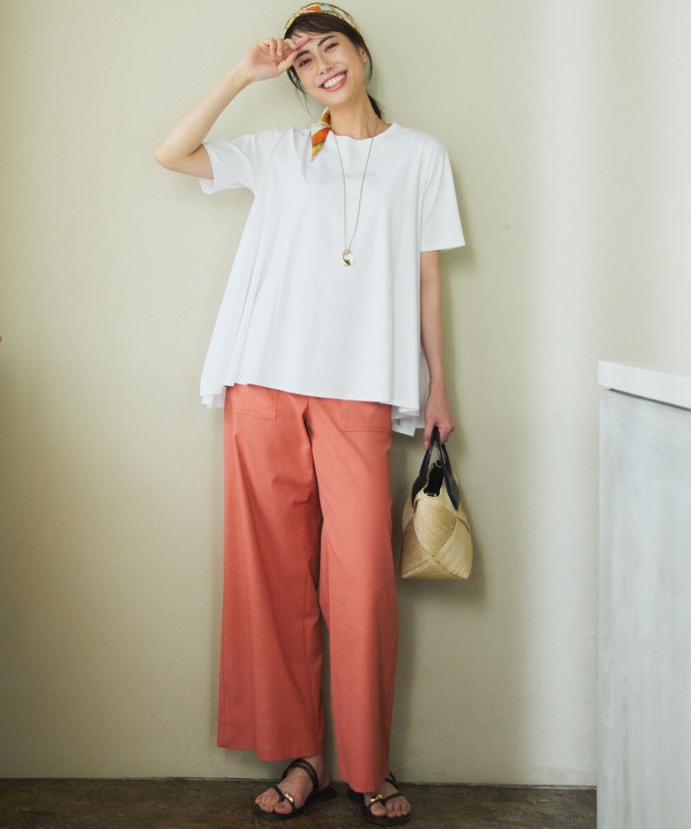 23区 L 【GLOW6月号掲載/汗じみ防止】スムースデザイン フレア  Tシャツ 