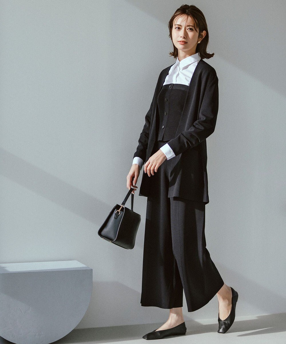 ICB L 【洗える】ハイゲージスムース ワイドパンツ 