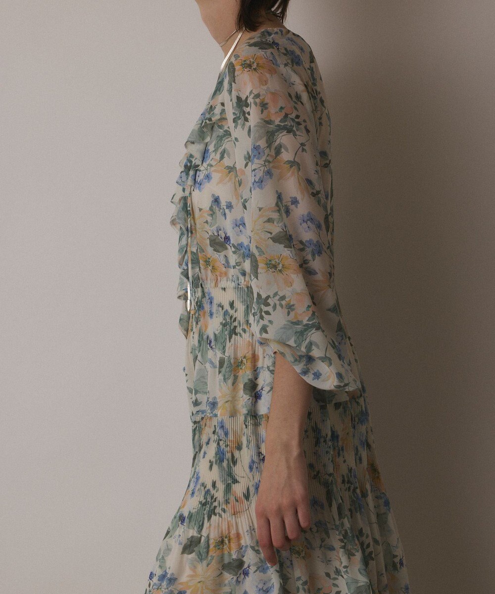 GRACE CONTINENTAL フラワープリントカフタンドレス 