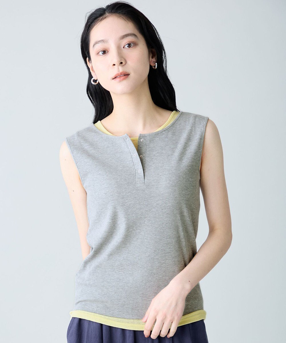 ANY L 【2SET】ツインセットヘンリーネックタンクトップ 