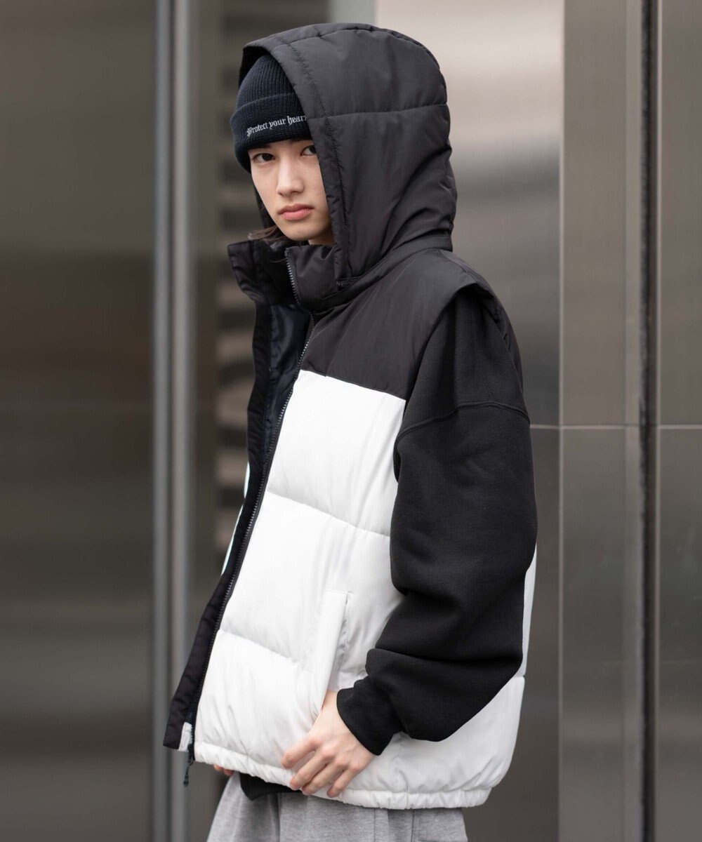 WEGO 【25年秋冬新作/ユニセックス着用ITEM/MLサイズ展開】2WAYパファーベスト 