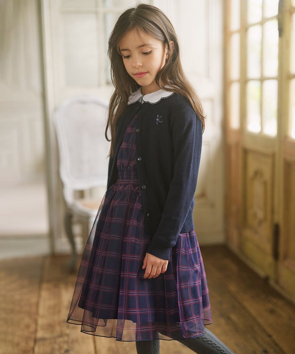 組曲 KIDS 【110-140cm】ノエルチェックチュール ワンピース 