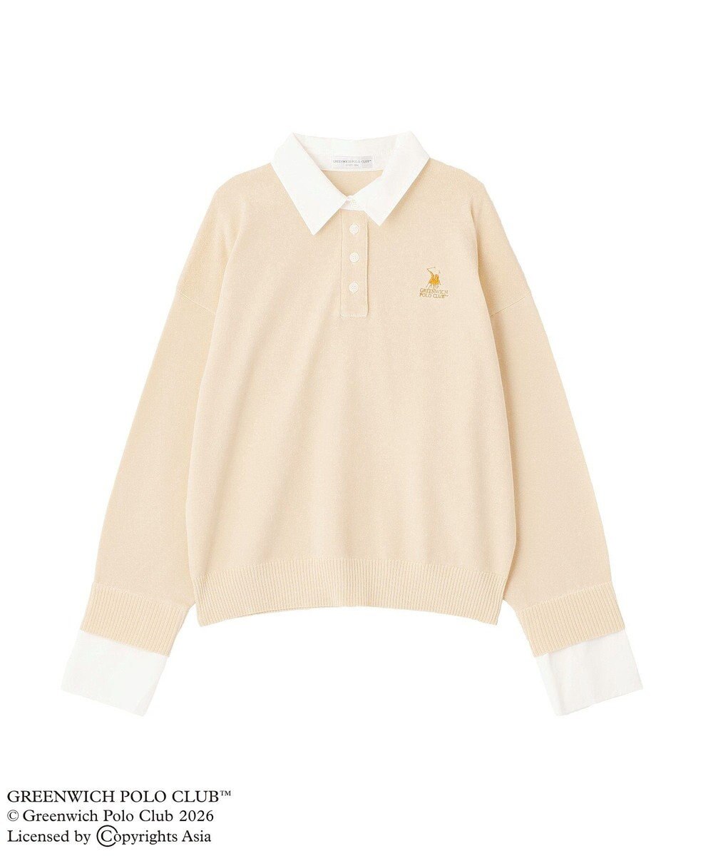 Green Parks GREENWICH POLO CLUB(TM)布帛ドッキングポロニットプルオーバー 