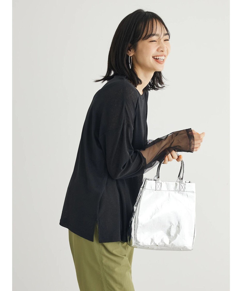 Green Parks 袖チュールドッキングプルオーバー 