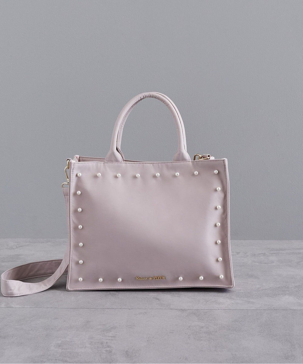 Maison de FLEUR パール2Wayトートバッグ 