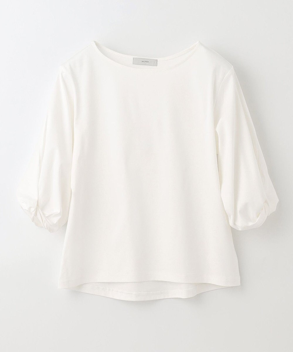 ANY 【接触冷感】シルケットスムース ツイストスリーブトップス 