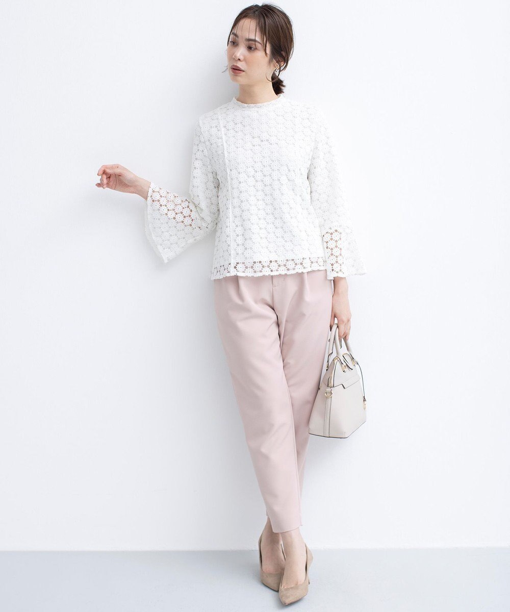 組曲 【洗える・ストレッチ】プランタンカラークロップド パンツ 