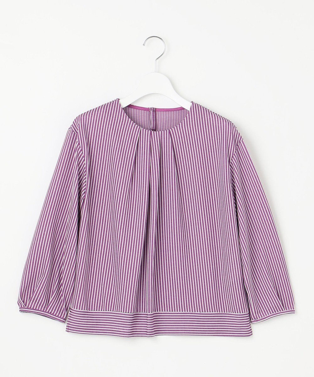 J.PRESS LADIES S 【WEB限定カラーあり】ストライプジャカード フロントタック カットソー 