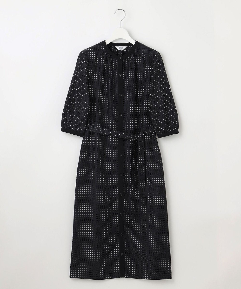 J.PRESS LADIES L 【洗える】ブロックドットプリント ワンピース 