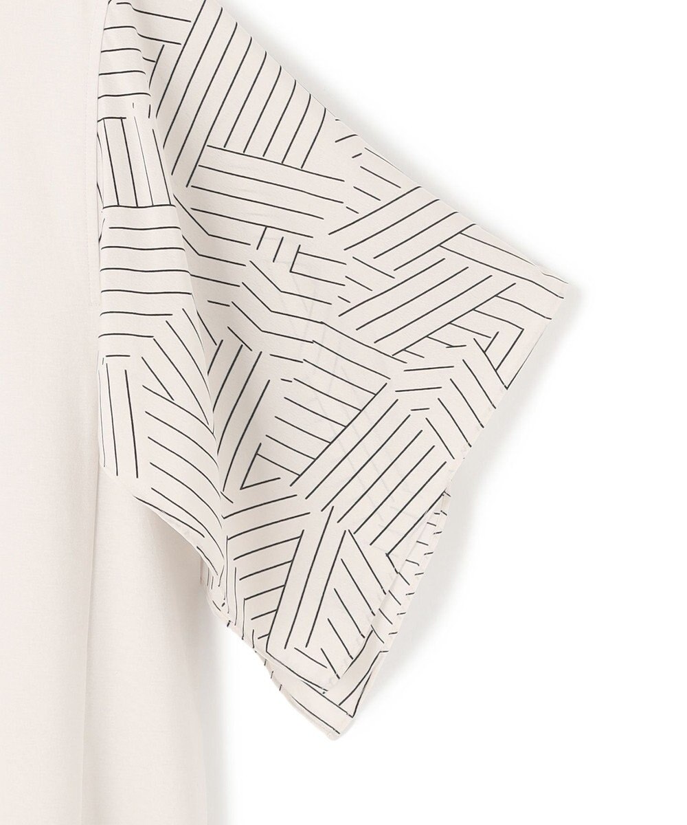 23区 L 【Lサイズ限定/洗える】スカーフプリントコンビ スリーブデザイン カットソー 