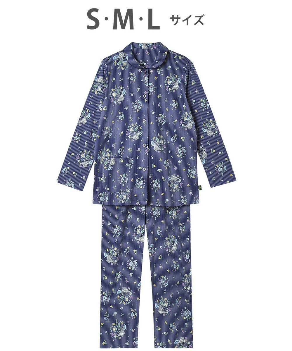 WACOAL パジャマ 長袖 長ズボン 綿100%(本体) スムース素材 ミントン レディース NDX561 /ワコール 