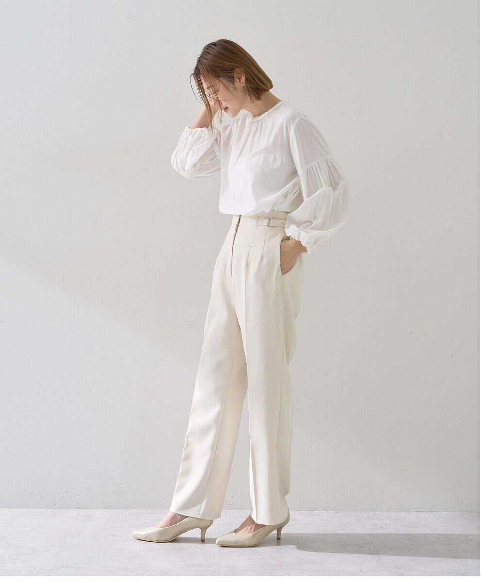 YECCA VECCA サイドベルテッドハイウエストパンツ 