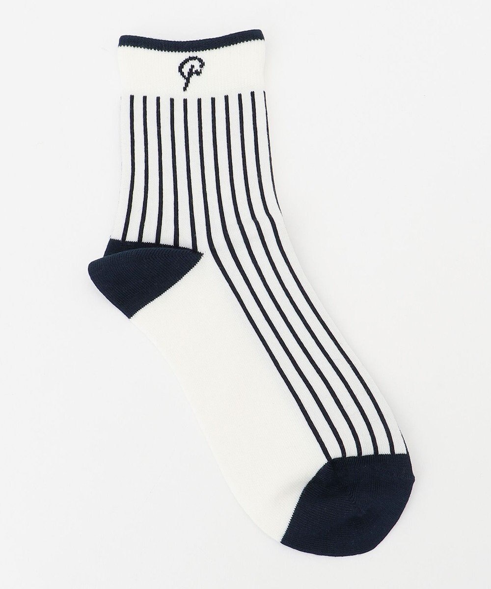 23区GOLF 【23Fondation】【WOMEN】ストライプ ショートソックス 