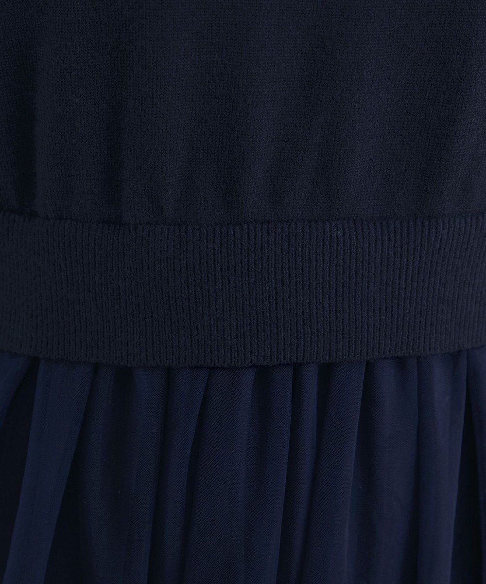 Tiaclasse 【洗える】チュールレースドッキングワンピース 