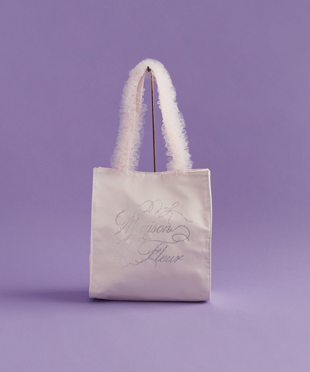 Maison de FLEUR チュールハンドルラインストーントートバッグ 