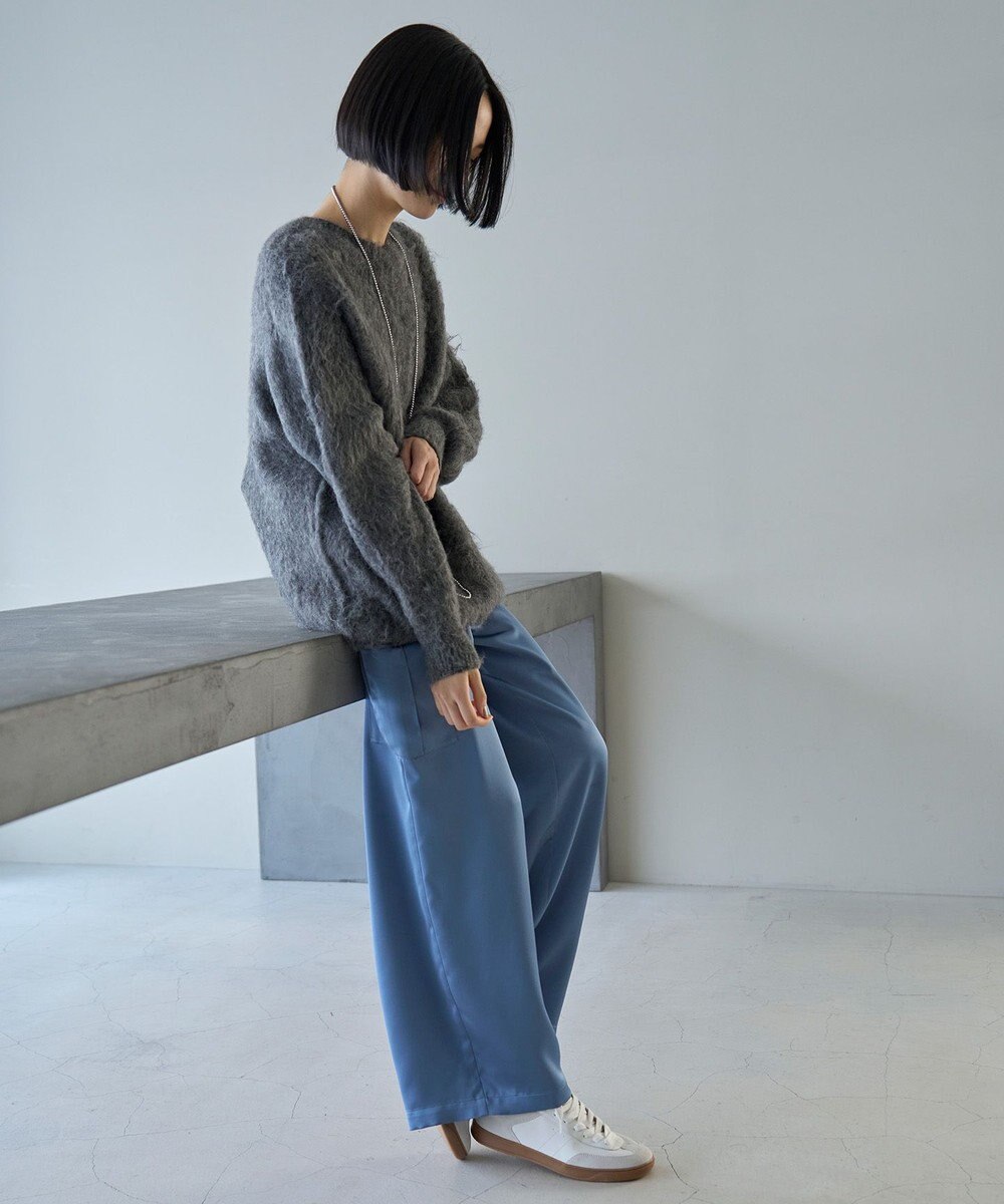 UNFILO アルパカシャギー ロングニット 