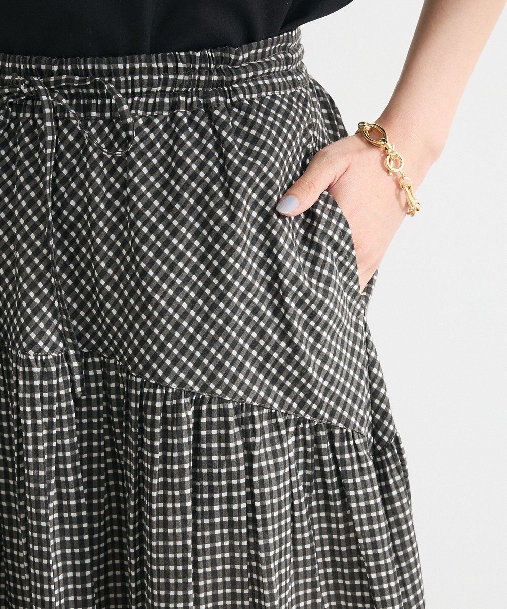 Green Parks Ｉ　ラウンド切替柄ギャザーボイルスカート 