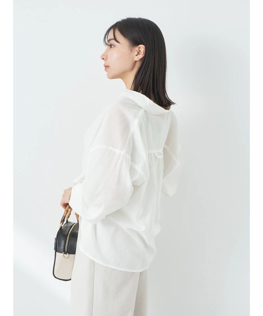 earth music&ecology コットンボイルギャザーシャツ 