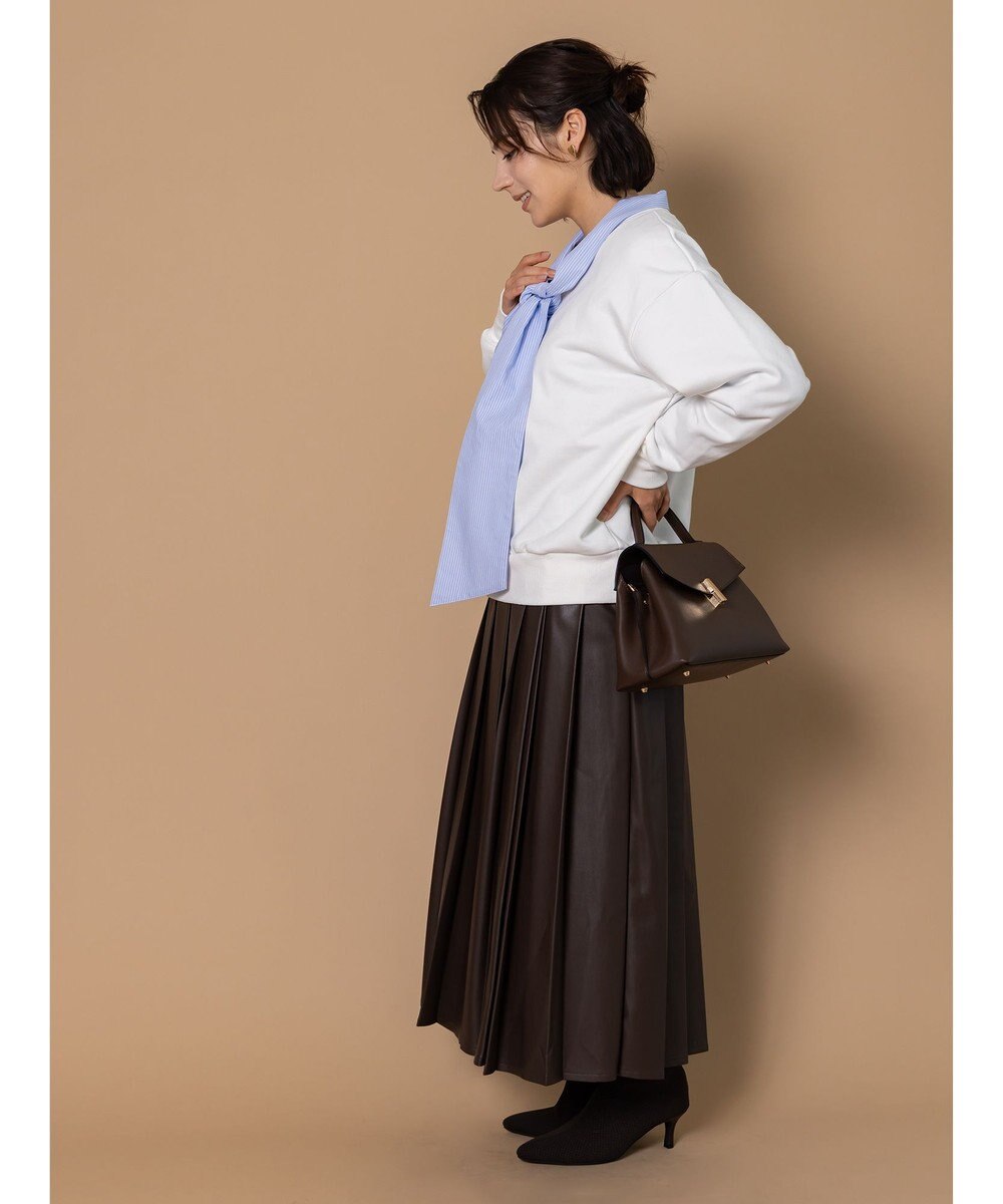 Te chichi 【泉 里香さん着用・Oggi.jp10/23掲載】レザータックプリーツスカート 