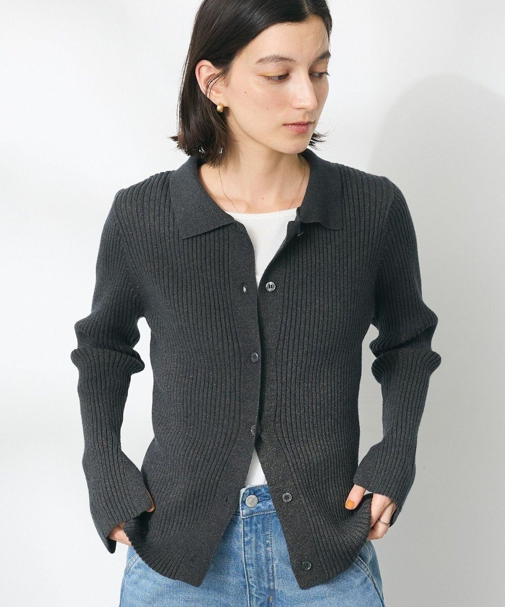 CRAFT STANDARD BOUTIQUE 襟付きニットコンパクトカーディガン 