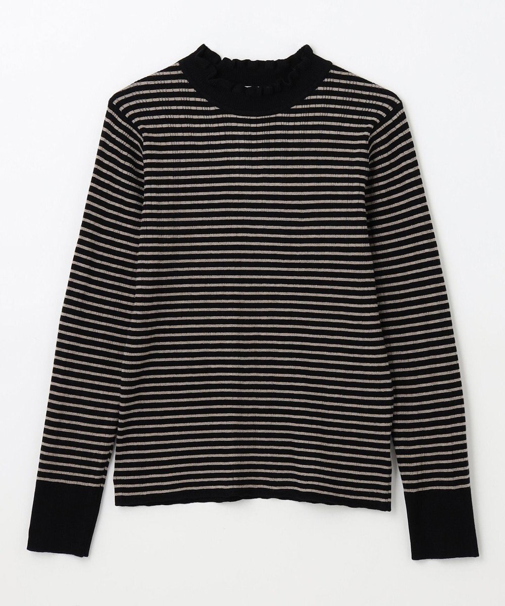 ANY 【洗濯機可/吸湿発熱】フリルネックリブニット 