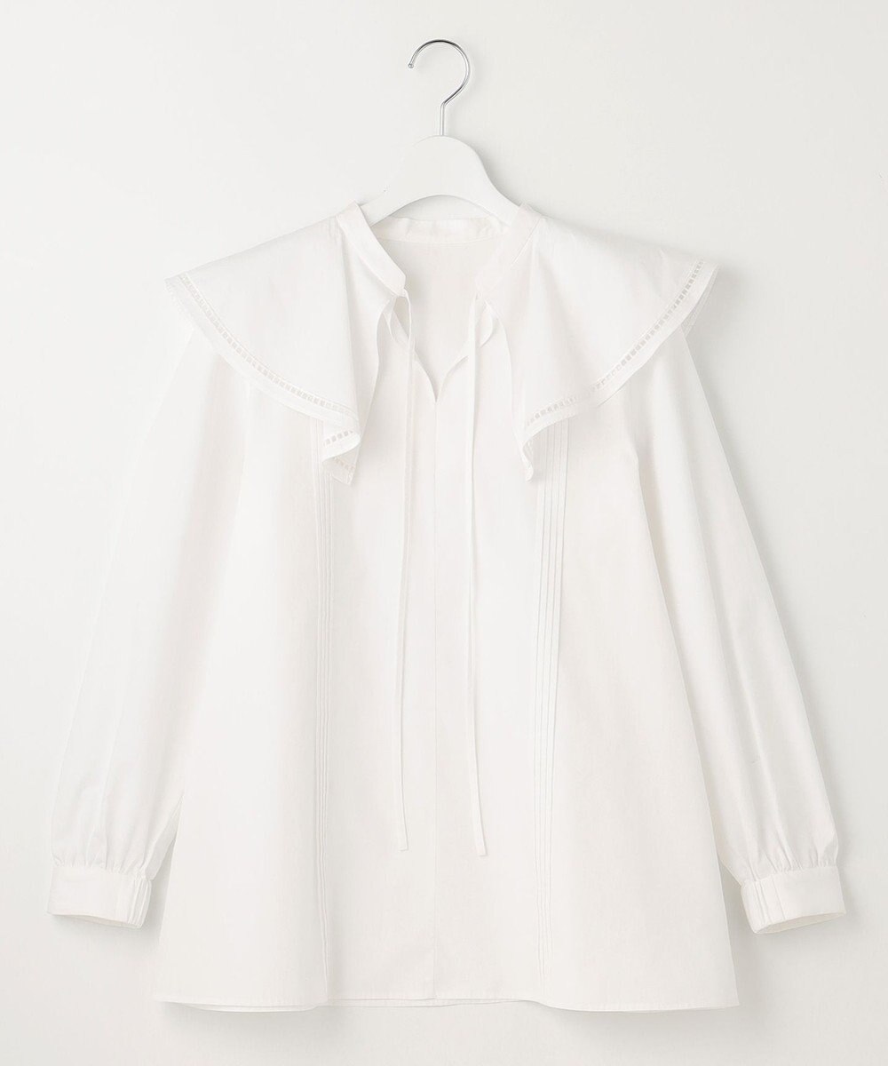 UNFILO 【GLOW 6月号掲載/洗える】ラッフルカラーブラウス 