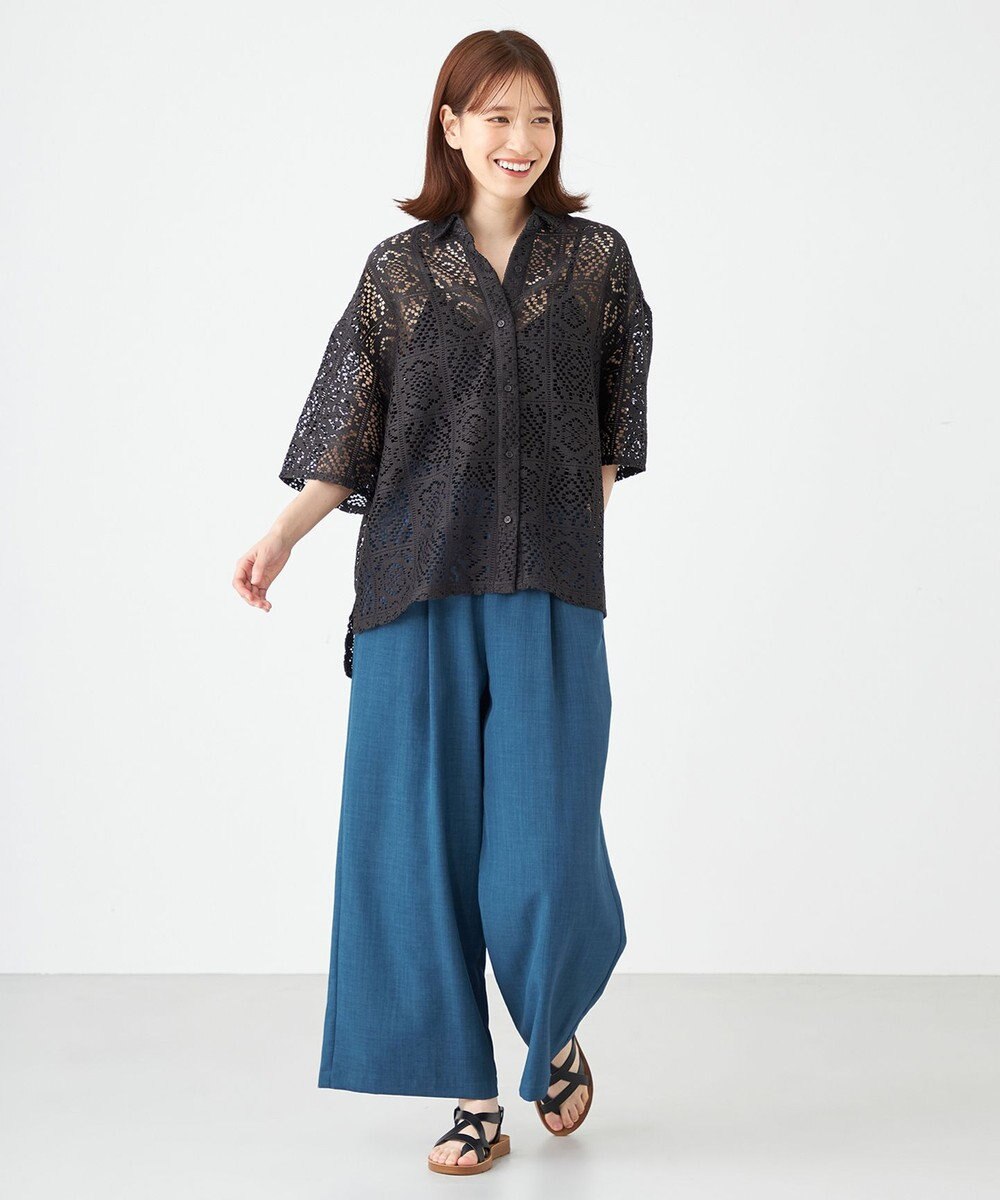 SHARE PARK LADIES オーバーサイズレースシャツ 