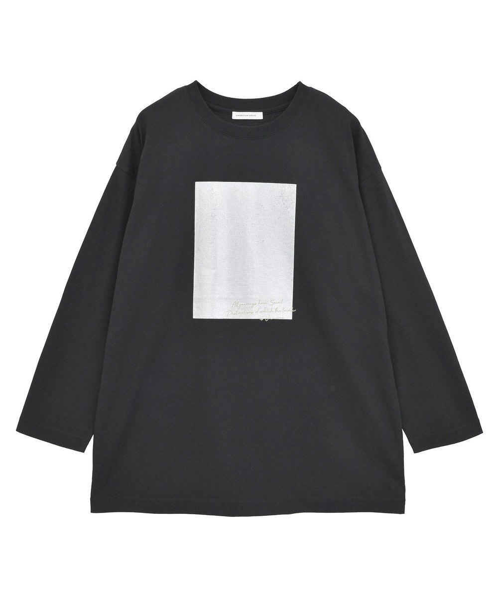 AMERICAN HOLIC ボックス箔プリントロングTシャツ 