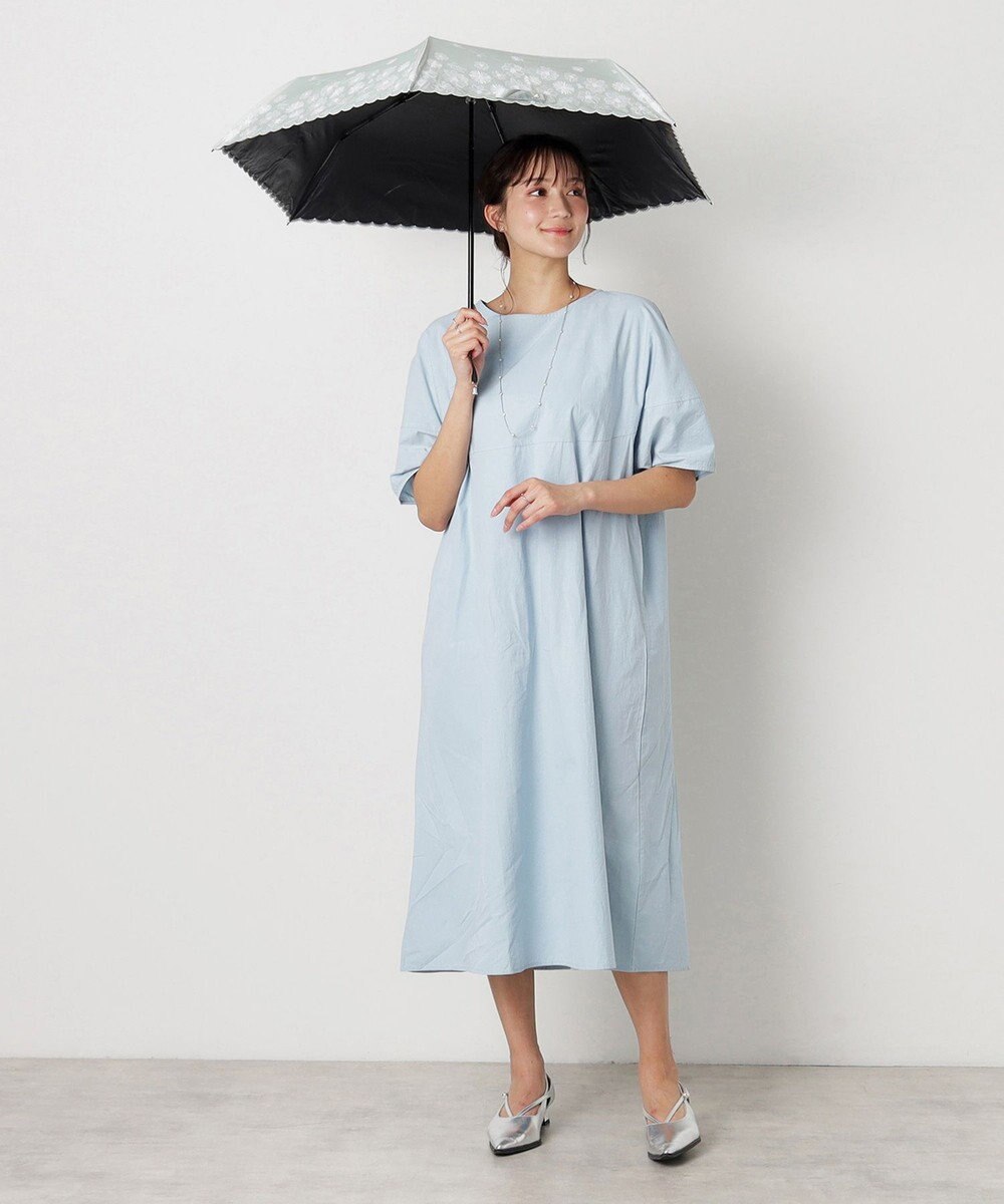 MOONBAT 【一級遮光/晴雨兼用日傘】ランバン オン ブルー (LANVIN en Blue)  折りたたみ日傘 フラワーグリッター 