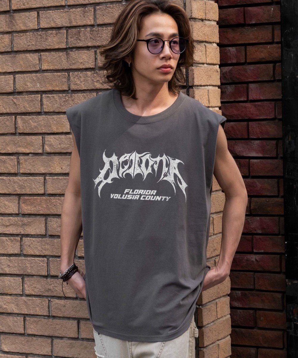 WEGO 【ユニセックス着用ITEM/MLサイズ展開】ヴィンテージライクグラフィックノースリーブ 