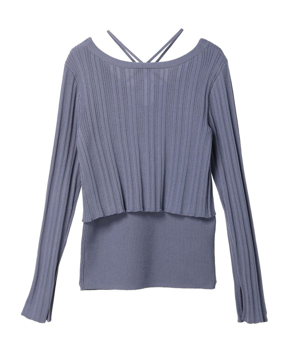 earth music&ecology ＳＥＴ２点ショートカーディガン＋レイヤードタンク 