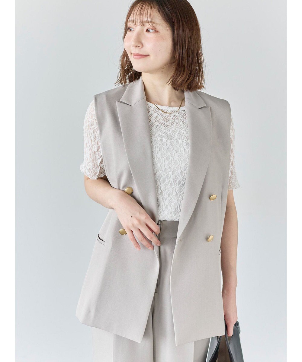 Te chichi リネンライクダブルブレストジレ(セットアップ可) 