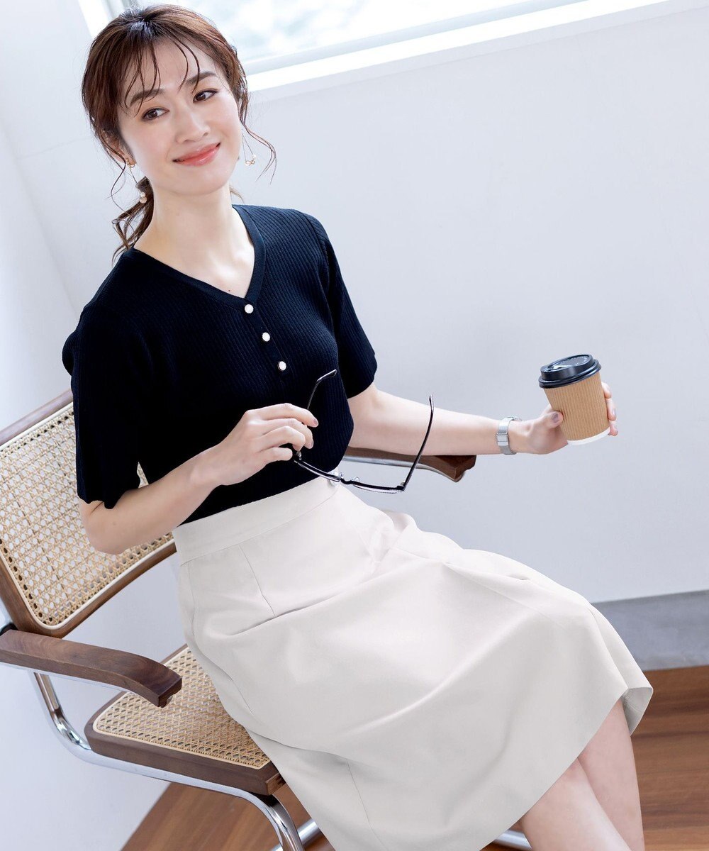 Tiaclasse 【洗える】ボタンニットトップス 