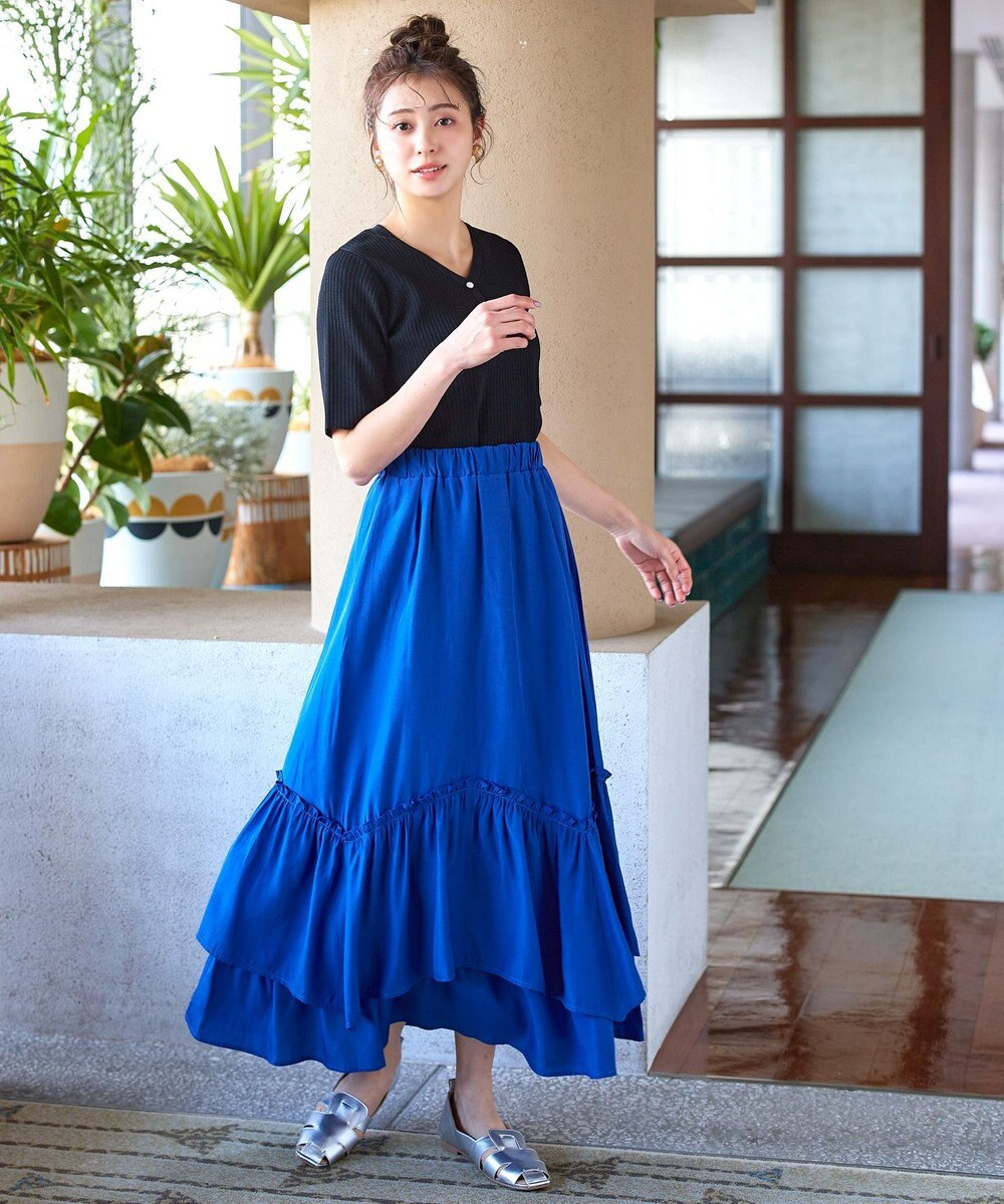 Tiaclasse 【洗える】ボタンニットトップス 