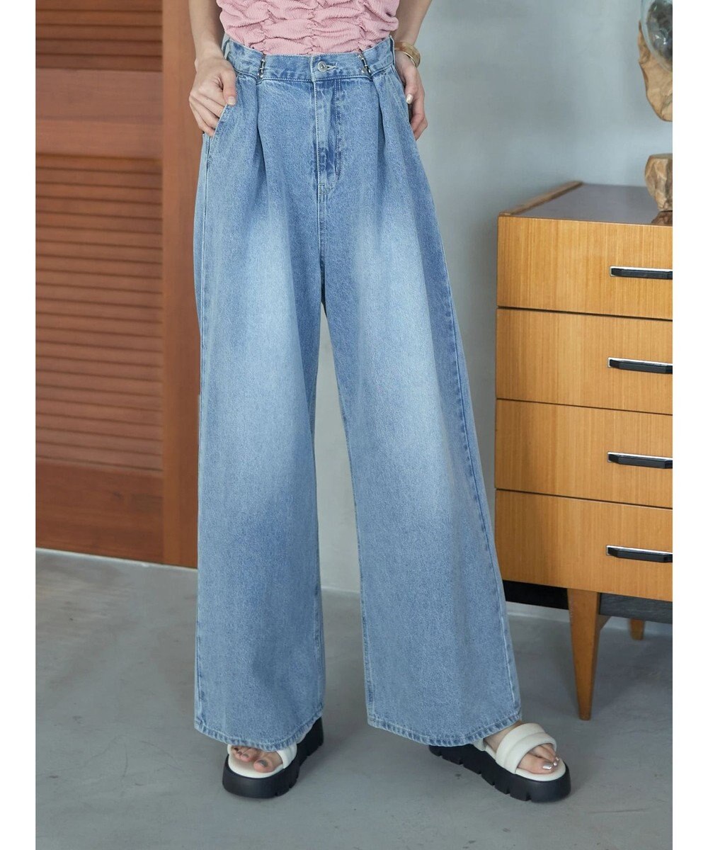 earth music&ecology タックホックデニムパンツ 