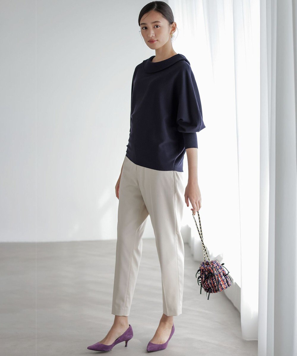 組曲 S 【加藤ローサさん着用 / 前後着用可】スムースストレッチロールネック ニット 