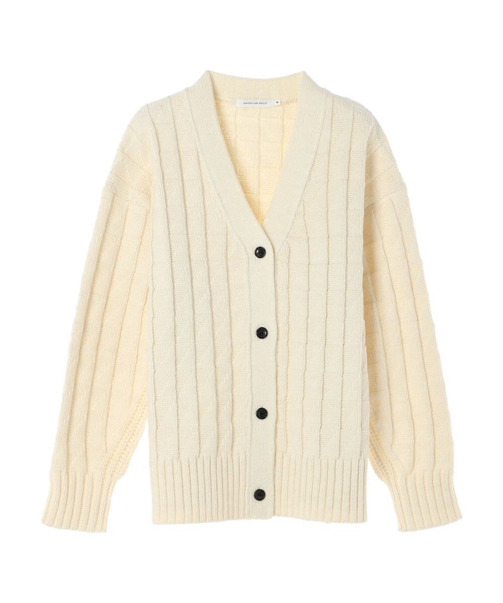 AMERICAN HOLIC スクエア柄Ｖネックニットカーディガン 