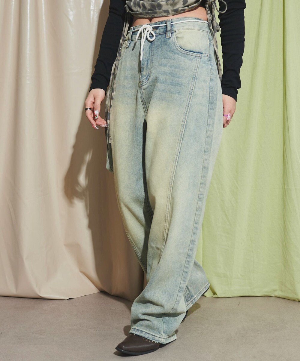 WEGO ウォッシュストリングデニム 