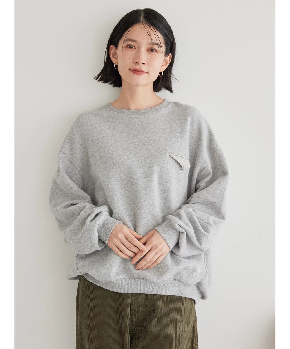 AMERICAN HOLIC ポケット付きバックドレープ裏毛プルオーバー 